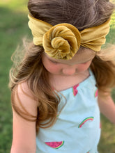 Load image into Gallery viewer, Mustard Velvet TopKnot