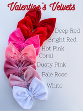 Load image into Gallery viewer, Valentine’s Velvet Bows (Choose your Color &amp; Style)